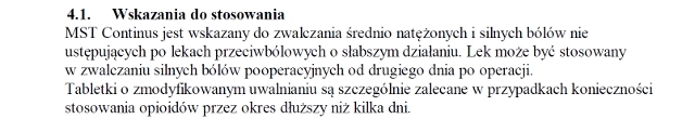 Wskazania wg ChPL
