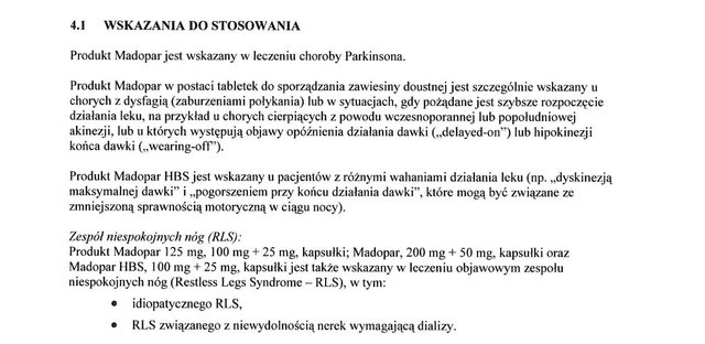 Wskazania wg ChPL
