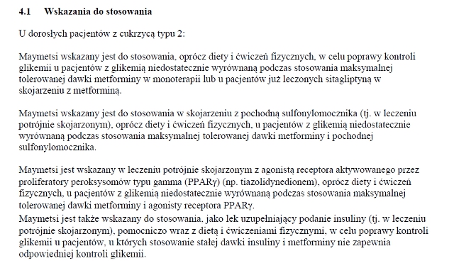 Wskazania wg ChPL