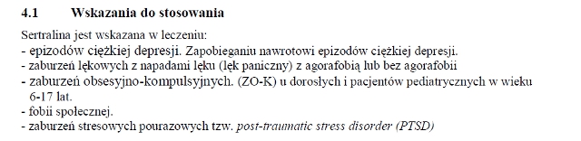 Wskazania wg ChPL