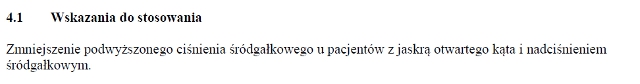 Wskazania wg ChPL