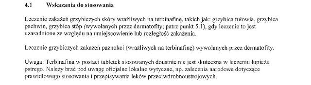 Wskazania wg ChPL