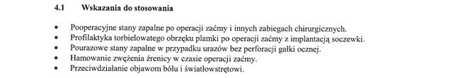 Wskazania wg ChPL