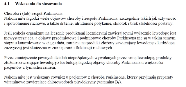 Wskazania wg ChPL