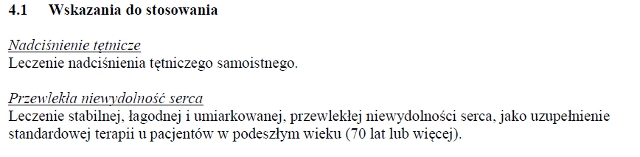 Wskazania wg ChPL