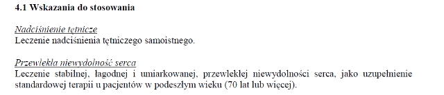 Wskazania wg ChPL