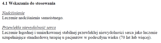 Wskazania wg ChPL