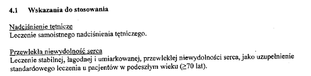 Wskazania wg ChPL
