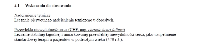 Wskazania wg ChPL
