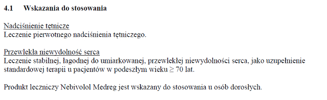 Wskazania wg ChPL