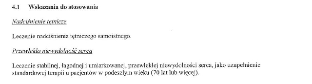 Wskazania wg ChPL