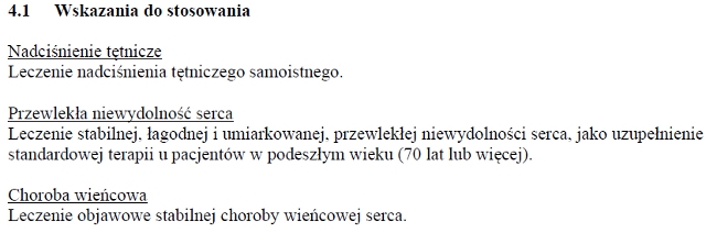 Wskazania wg ChPL