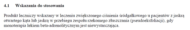 Wskazania wg ChPL