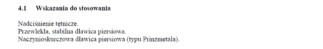 Wskazania wg ChPL
