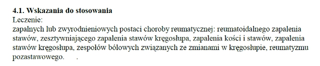 Wskazania wg ChPL
