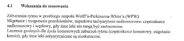 Wskazania wg ChPL