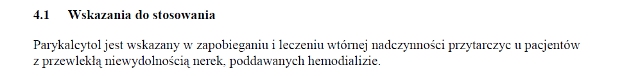 Wskazania wg ChPL