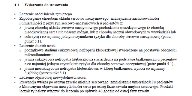 Wskazania wg ChPL