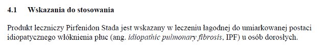 Wskazania wg ChPL