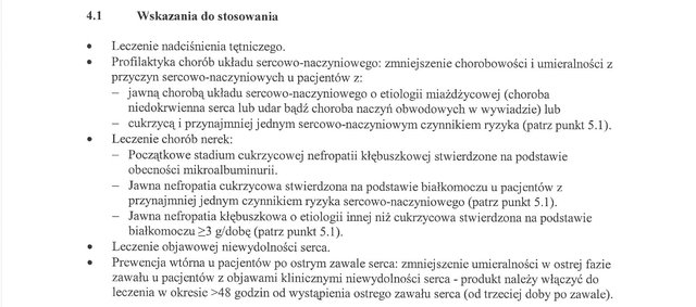 Wskazania wg ChPL