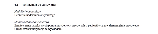 Wskazania wg ChPL