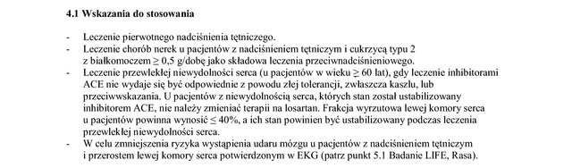 Wskazania wg ChPL