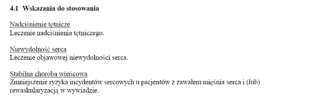 Wskazania wg ChPL