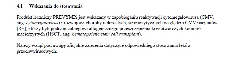Wskazania wg ChPL