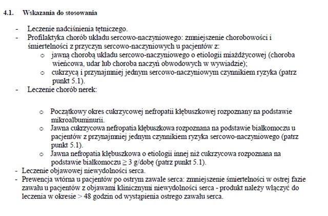 Wskazania wg ChPL