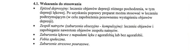 Wskazania wg ChPL