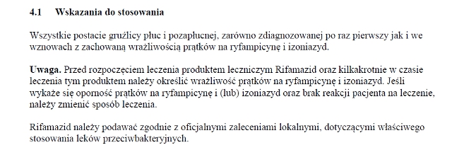 Wskazania wg ChPL