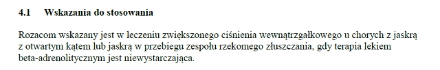 Wskazania wg ChPL
