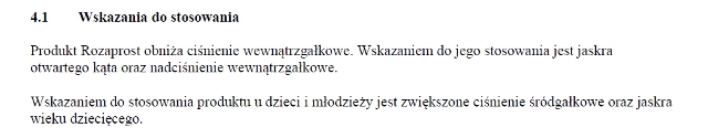 Wskazania wg ChPL