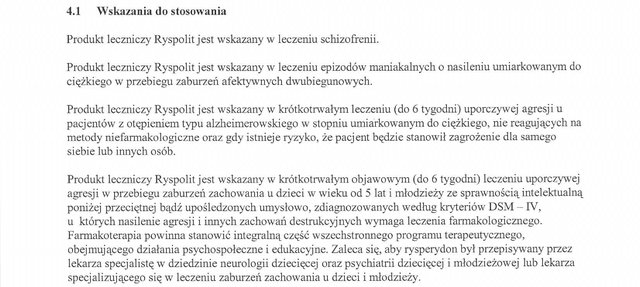 Wskazania wg ChPL