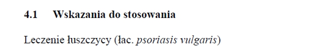 Wskazania wg ChPL
