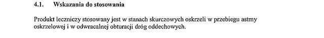 Wskazania wg ChPL