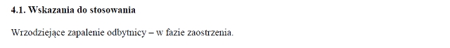 Wskazania wg ChPL