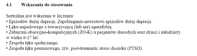 Wskazania wg ChPL