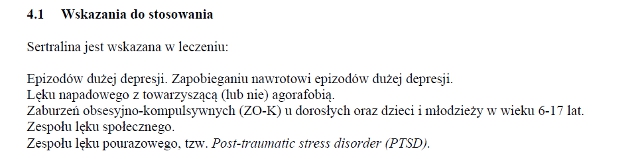 Wskazania wg ChPL