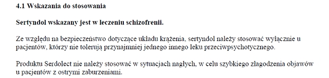 Wskazania wg ChPL