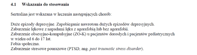 Wskazania wg ChPL