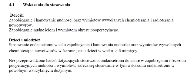 Wskazania wg ChPL