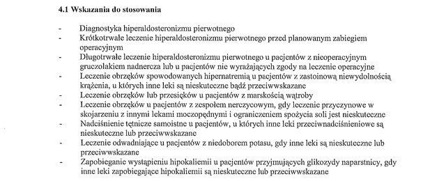 Wskazania wg ChPL