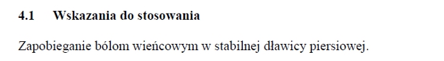 Wskazania wg ChPL