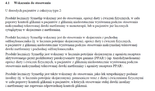 Wskazania wg ChPL