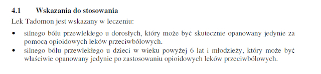 Wskazania wg ChPL