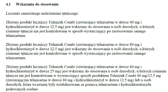 Wskazania wg ChPL