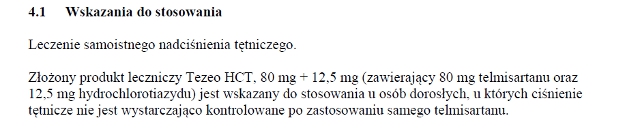 Wskazania wg ChPL