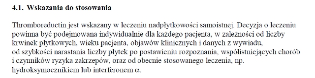 Wskazania wg ChPL