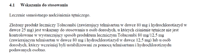 Wskazania wg ChPL